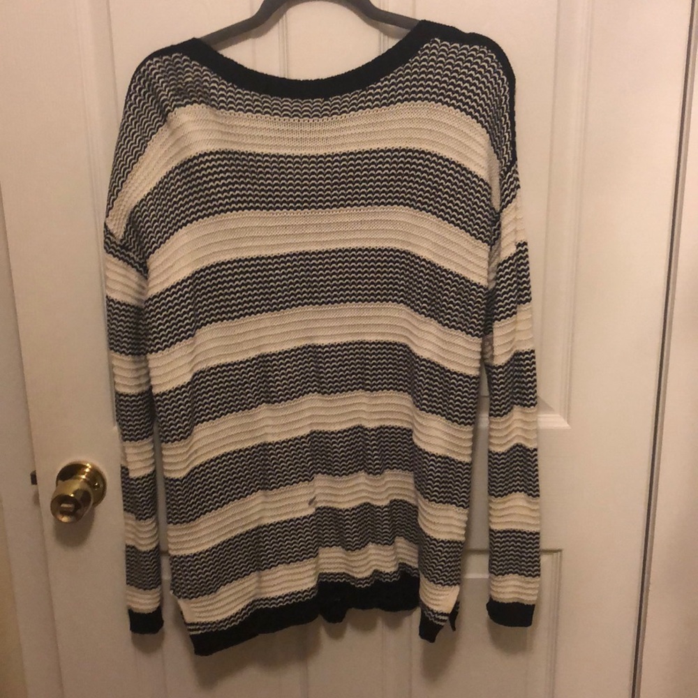 Blue and white sweater